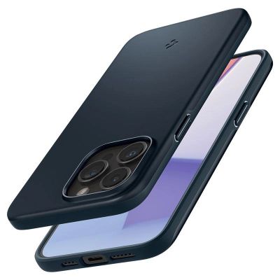 14. Spigen Thin Fit iPhone 15 Pro Max Case - Black Metal