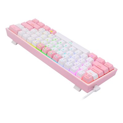 8. REDRAGON K617-RGB Fizz RGB White/Pink USB Keyboard Pink, White