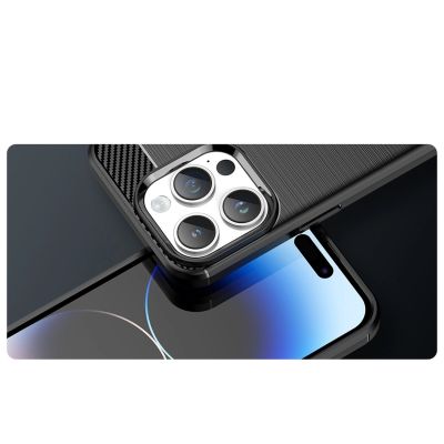 9. Carbon Case iPhone 14 Pro flexible gel back cover black