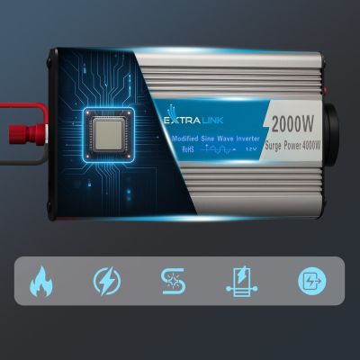 14. Extralink OPIM-2000W | Power Inverter | Automotive 12V, 2000W Modified Sine Wave