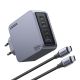 4. Ugreen Nexode Pro 160W GaN Charger with USB-C Cable Universal Black, Gray AC Fast Charging Internal