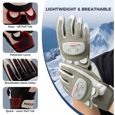 3. ROCKBROS children's sports gloves black-pink S