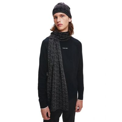 2. Calvin Klein Shadow Monogram Hat + Scarf M K50K507498