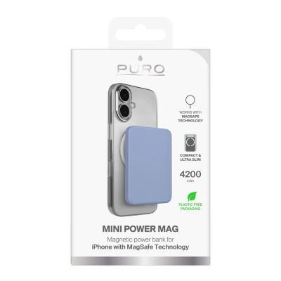2. Puro 4200mAh Ultra-Thin MagSafe USB-C Compatible Power Bank - Blue