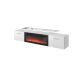 ROVA TV cabinet with electric fireplace 190x37x48 white/white gloss