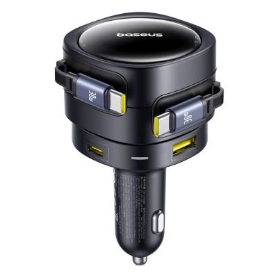 2. Baseus Enjoyment Max 90W Car Charger 2 x USB-C + USB-A + USB-C Cable - Black