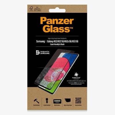 2. PanzerGlass E2E Microfracture antibacterial glass for Samsung Galaxy A52 / A52 5G / A53 5G - with black frame