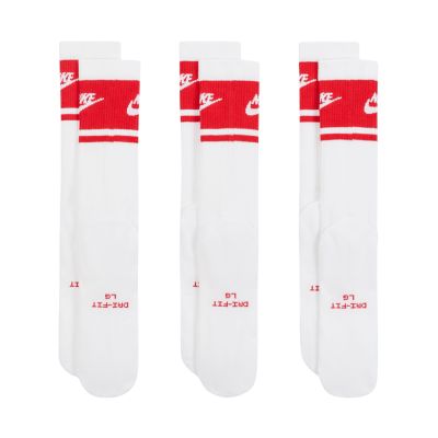3. Nike Everyday Elevated Crew Socks 3 Pairs White and Red IM7949 900