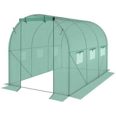 12. GREENHOUSE GARDEN TUNNEL 200X300X200CM PE GREEN STEEL STRUCTURE
