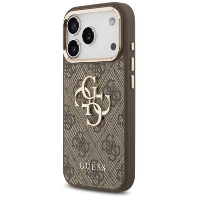 2. Guess 4G Big 4G Classic Logo Case for iPhone 17 Pro Max - Brown and Gold