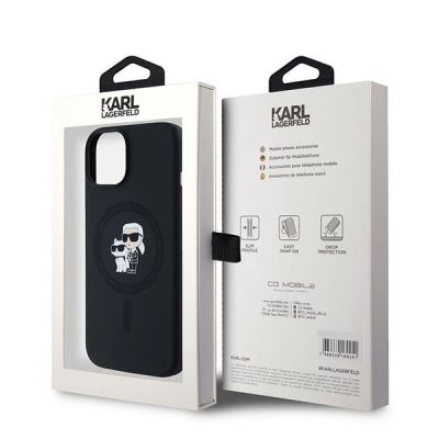 8. Karl Lagerfeld Silicone Karl&Choupette MagSafe case for iPhone 15 Plus / 14 Plus - black