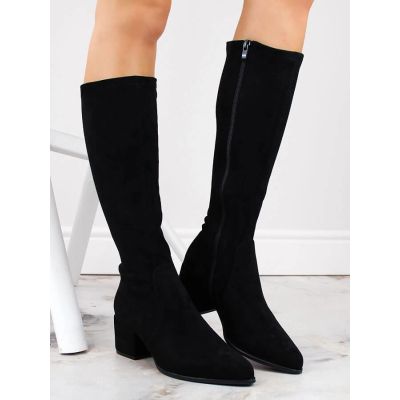 12. Sergio Leone W SK426 black suede high-heel boots