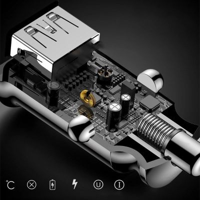 9. Baseus Grain Car Charger CCALL-ML01 mini charger 2x USB-A 3.1A - black