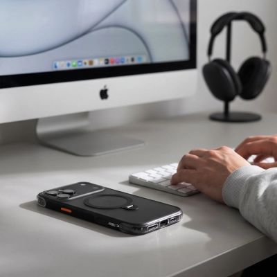 8. Tech-Protect MagAir Stand MagSafe CC Case for iPhone 18 Pro / 17 Pro - Matte Black