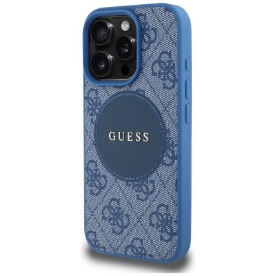 2. Guess 4G Circle Classic Logo MagSafe case for iPhone 16 Pro - blue