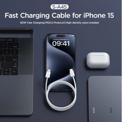 9. Joyroom Ben Series S-A45 USB-C / USB-C 60W Cable 1 m - White