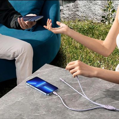 12. Baseus Flash Series II cable USB Type C / USB Type A - USB Type C / Lightning / micro USB 100 W 1.5 m blue (CASS030203)