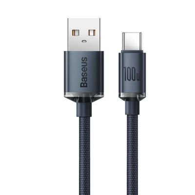 2. Baseus Crystal Shine Series cable USB cable for fast charging and data transfer USB Type A - USB Type C 100W 2m black (CAJY000501)