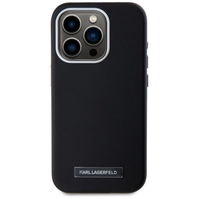3. Karl Lagerfeld FW Metal Plate MagSafe iPhone 15 Pro Max Case - Black