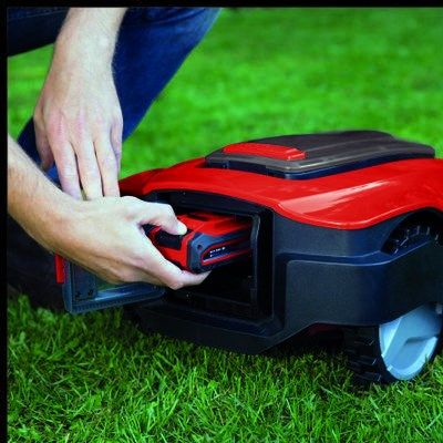 4. Einhell FREELEXO 1200 LCD BT Robot Lawnmower Battery Red