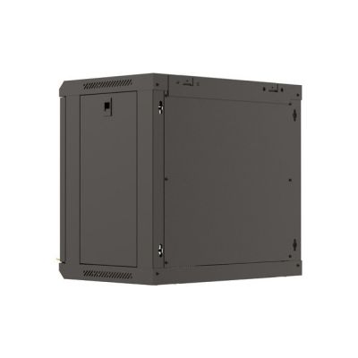 19. LANBERG WALL-MOUNTED RACK CABINET 19" 9U 540X350 BLACK GLASS DOOR (FLAT PACK)