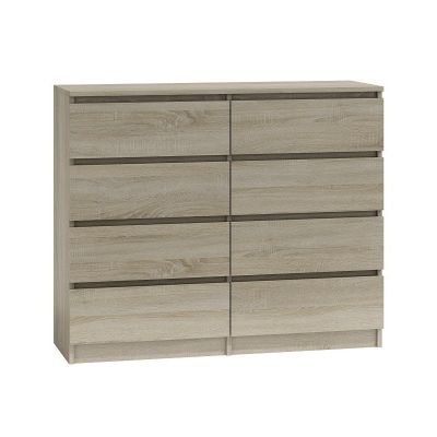 2. M8 MALWA CHEST OF DRAWERS 120CM SONOMA 8 DRAWERS