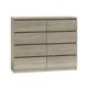 2. M8 MALWA CHEST OF DRAWERS 120CM SONOMA 8 DRAWERS