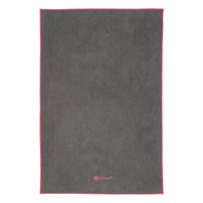 2. GAIAM Hand Towel Frost Grey/Fuchsia Red 61813