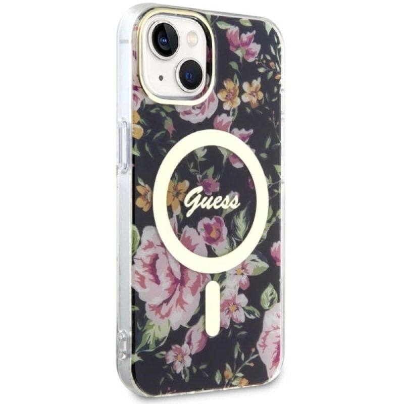 4. Guess Flower MagSafe case for iPhone 14 - black