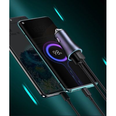 13. Baseus Golden Contactor Pro fast car charger USB Type C / USB 40 W Power Delivery 3.0 Quick Charge 4 + SCP FCP AFC gray (CCJD-0G)