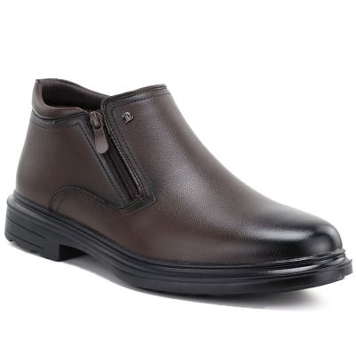 Men's brown ankle boots with zippers McKeylor 85229