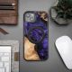 3. Wood and resin case for iPhone 15 Plus MagSafe Bewood Unique Violet - purple and black