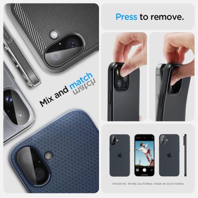 14. Spigen Optik GLAS.TR Camera Protector 2-PACK for iPhone 16 / 16 PLUS - Black
