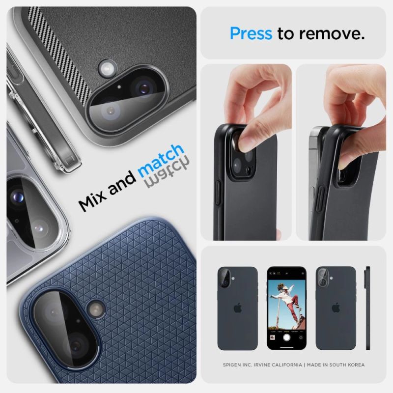 14. Spigen Optik GLAS.TR Camera Protector 2-PACK for iPhone 16 / 16 PLUS - Black