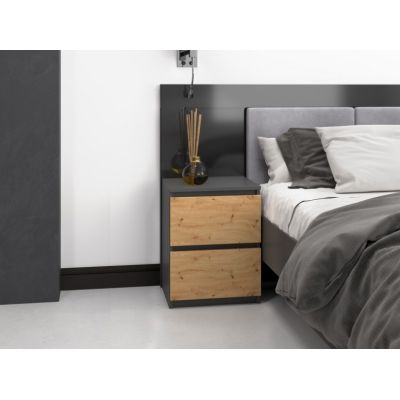 4. Bedside table W2 40x40xH52 anthracite/artisan