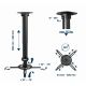 9. GEMBIRD ADJUSTABLE PROJECTOR CEILING MOUNT LOAD UP TO 13KG