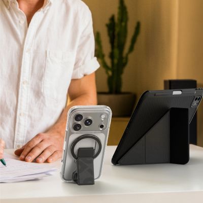 10. AmazingThing Titan Pro Lens Stand Set for iPhone 18 Pro with Magnetic Holder and Stand, Compatible with MagSafe - Transparent