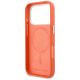 7. Karl Lagerfeld Karl & Choupette Head Pins Saffiano MagSafe Case for iPhone 17 Pro Max - Orange