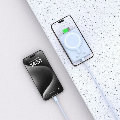 5. Tech-Protect LifeMag PB10 Powerbank with MagSafe 5000mAh 15W USB-C port - blue + USB-C cable