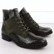 13. Women's patent leather ankle boots crocodile green Vinceza 26-16477
