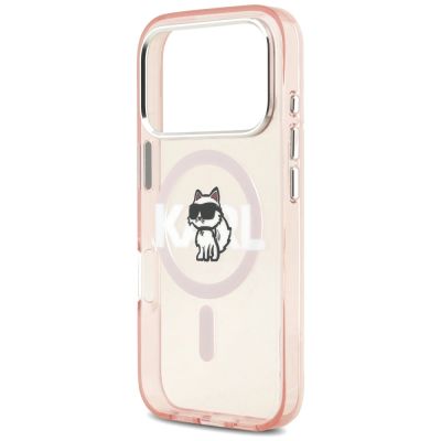 6. Karl Lagerfeld IML Choupette Sketch Logo MagSafe Case for iPhone 17 Pro - Pink