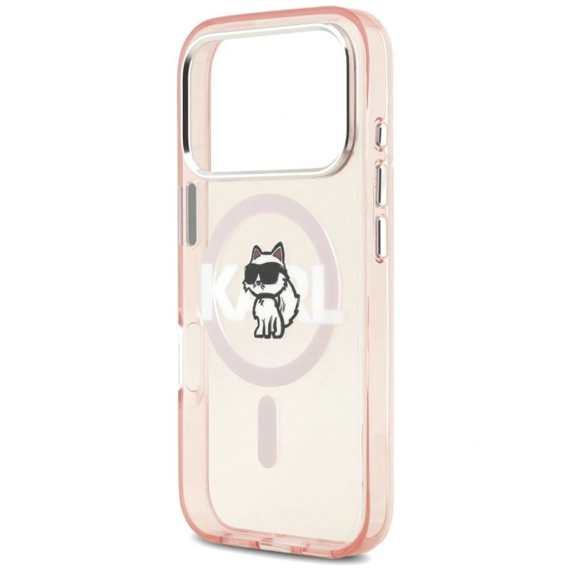 6. Karl Lagerfeld IML Choupette Sketch Logo MagSafe Case for iPhone 17 Pro - Pink