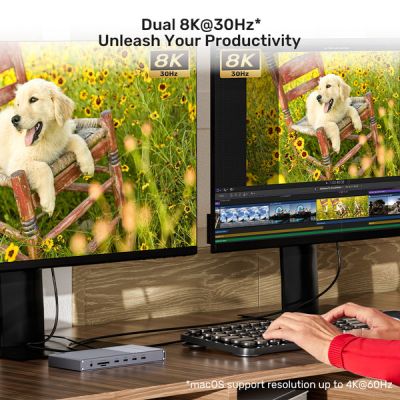 15. Unitek Triple USB4 40Gb/s Docking Station, 120W Power Supply