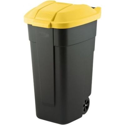 CURVER WASTE BIN BLACK 110L... /YELLOW LID