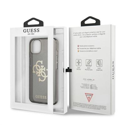 8. Guess GUHCP13SPCUGL4GBK iPhone 13 mini 5.4" black/black hard case Glitter 4G Big Logo
