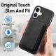 13. Synthetic Leather iPhone 17 Case with Detachable MagSafe Compatible Card Holder - Black