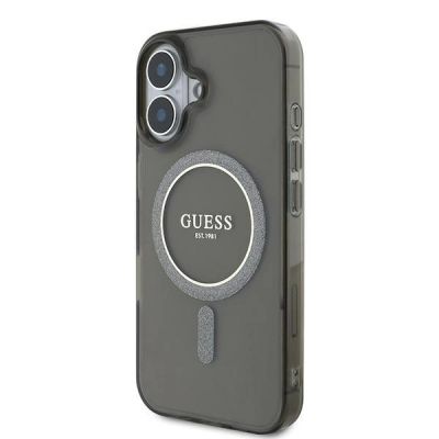 2. Guess IML Glitter Circle MagSafe case for iPhone 16 - black