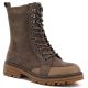 Women's suede worker boots brown M.Daszyński SA259-4