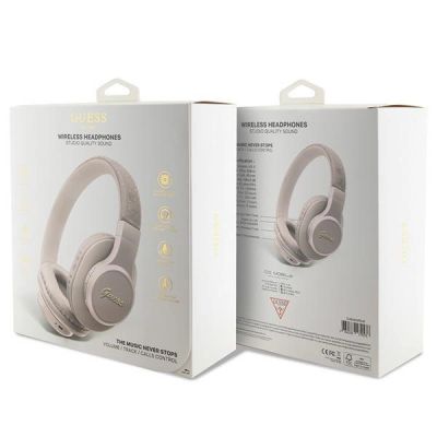 4. Guess Bluetooth on-ear headphones GUBH604GEMP pink/pink 4G Script