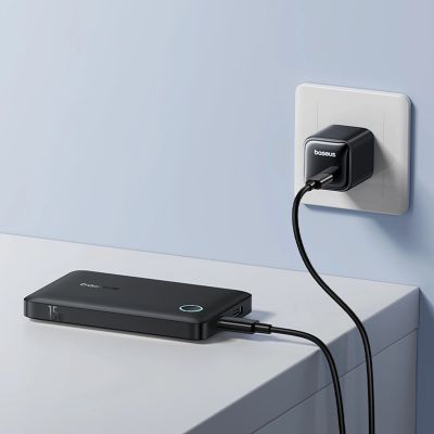 14. Baseus EnerFill FP11 Power Bank 10000mAh 15W (with black Simple USB-C - USB-C 20V/3A 30cm cable) - black